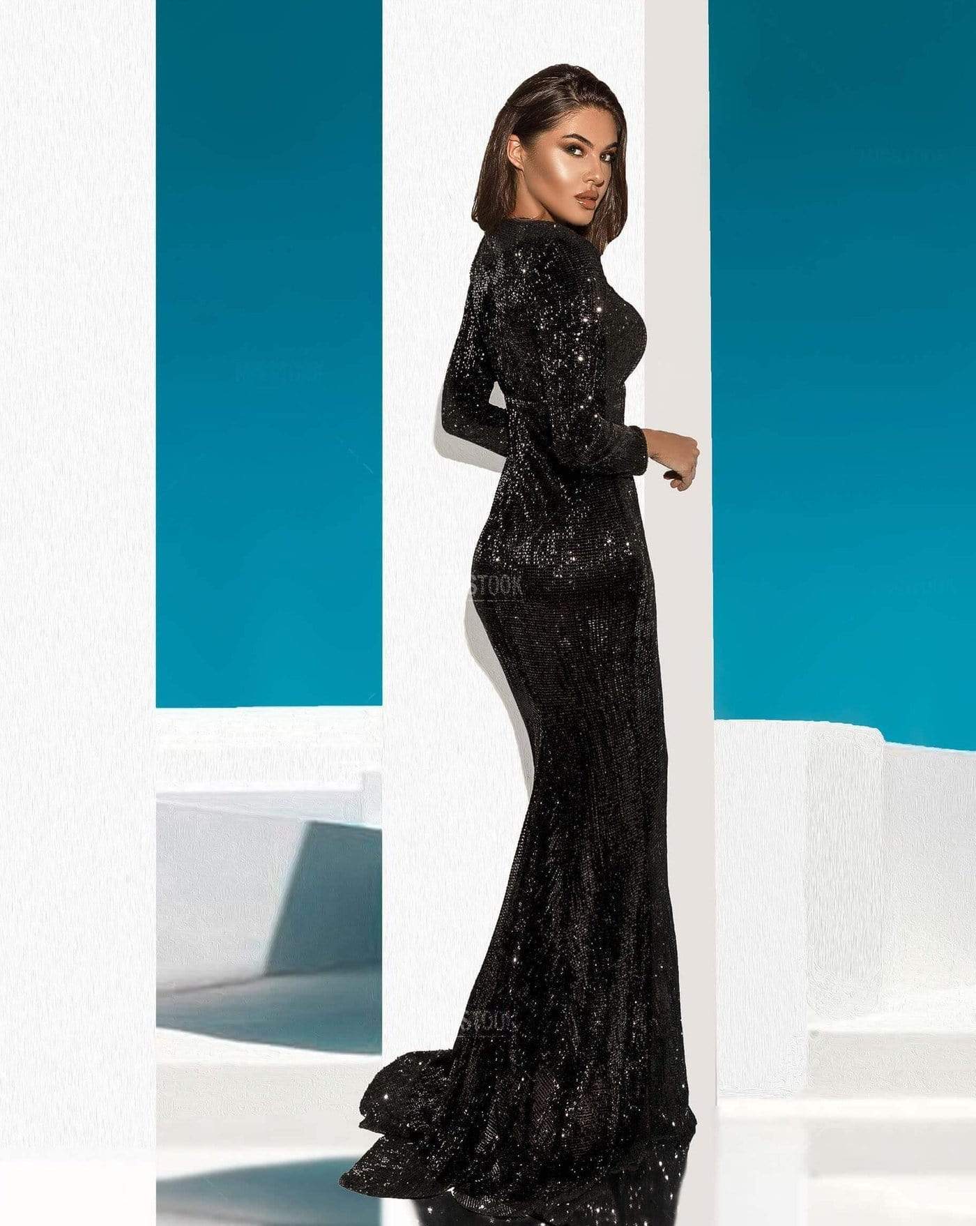 Elva Black Sequin Maxi Dress – Misstook